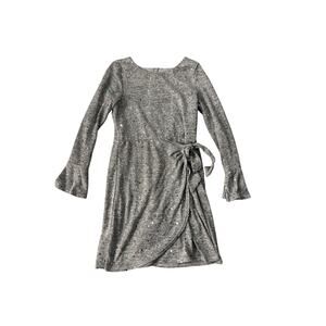Rare Editions Girls Silver Winter Sparkle Dress - Size 10